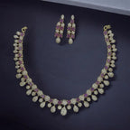 Regal Crystal & Gemstone Necklace and Earrings Set