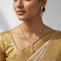 Rose Gold Harmony American Diamond (AD) Necklace and Earrings Set