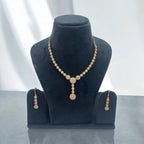 Rose Gold Harmony American Diamond (AD) Necklace and Earrings Set