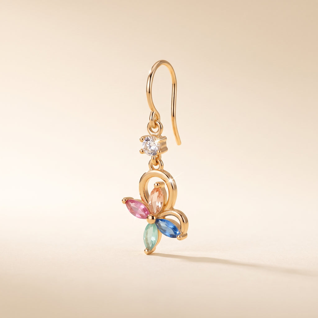 Pastel Petal Charm Drop Earrings
