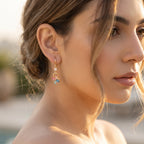 Pastel Petal Charm Drop Earrings