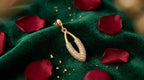 Pavé Oval Drop Loop Earrings
