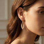 Pavé Oval Drop Loop Earrings