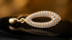 Pavé Oval Drop Loop Earrings