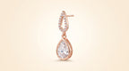 Pavé Teardrop Link Drop Earrings