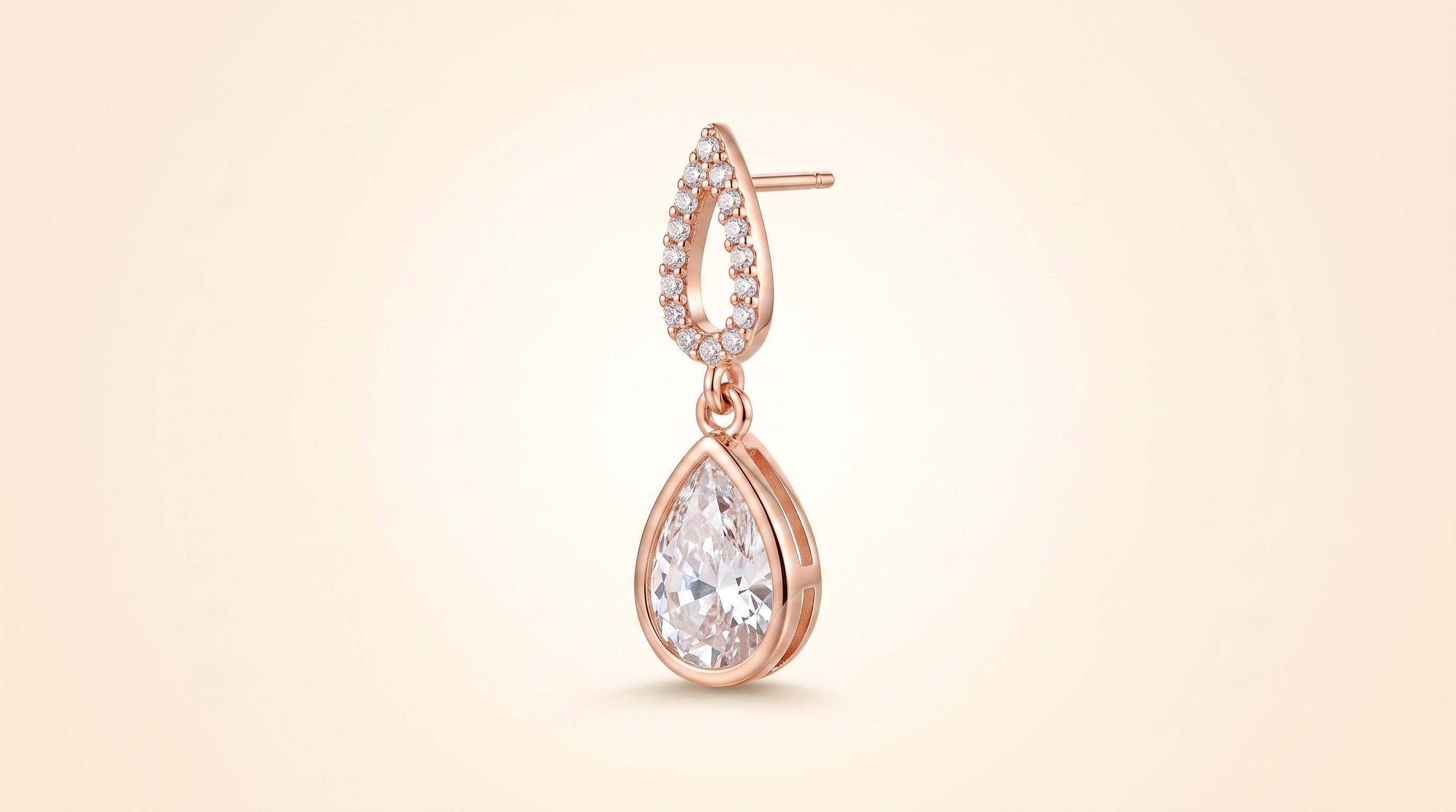 Pavé Teardrop Link Drop Earrings