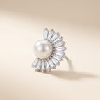 Pearl Radiance Sunburst Stud Earrings