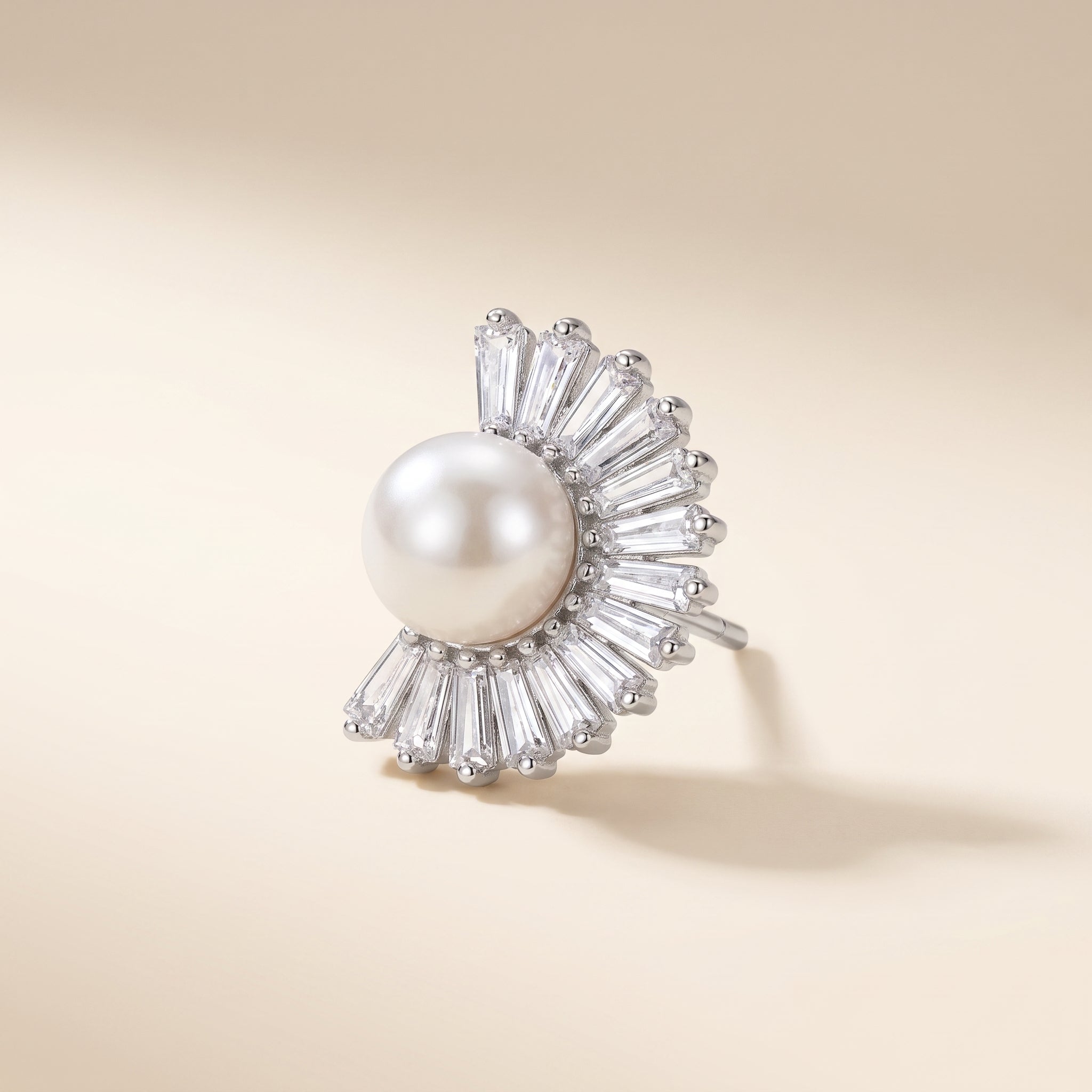 Pearl Radiance Sunburst Stud Earrings