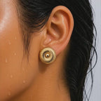 Sunburst Button Earrings