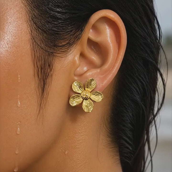 Textured Wildflower Earrings