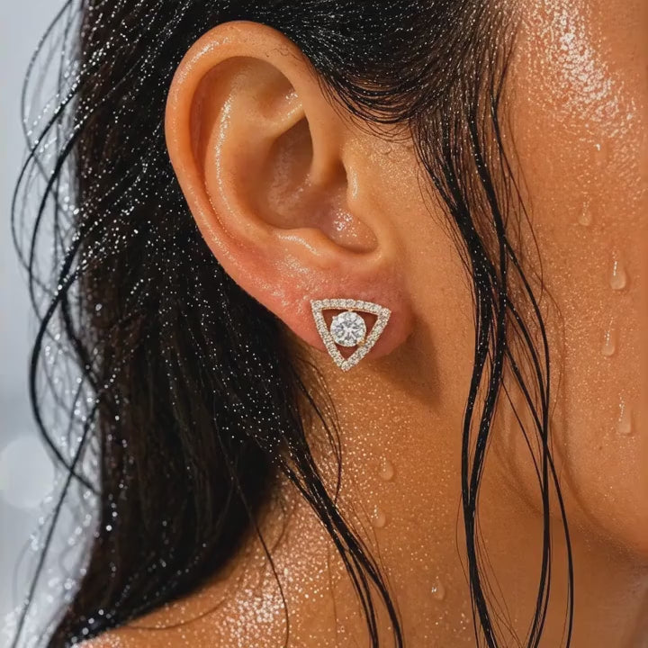 Modern Geometric Triangle Earrings