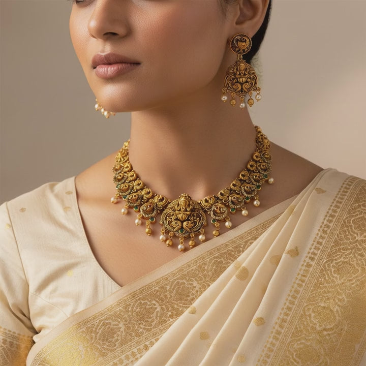 Temple Heritage Lakshmi Necklace Set