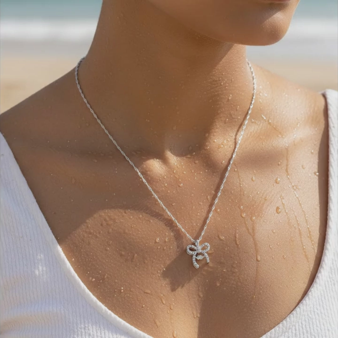 Celeste Bow Charm Necklace