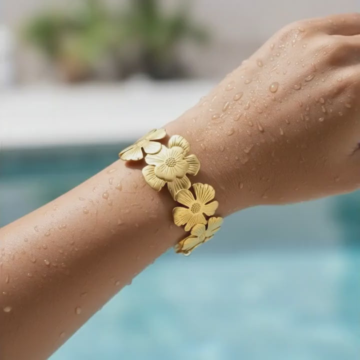 Wild Daisy Bloom Wrap Cuff Bracelet
