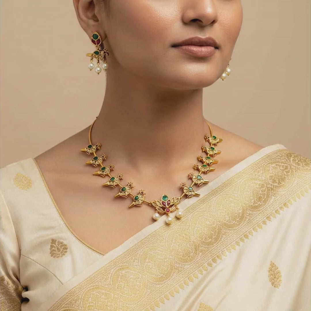 Heritage Peacock Necklace Set
