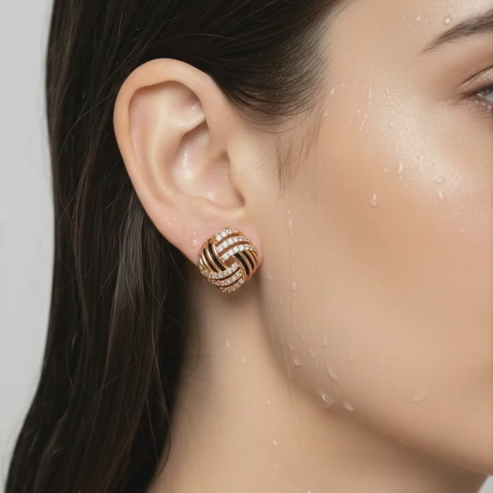 Intricate Woven Knot Studs Earrings