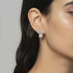 Charming Bow & Pearl Studs Earrings