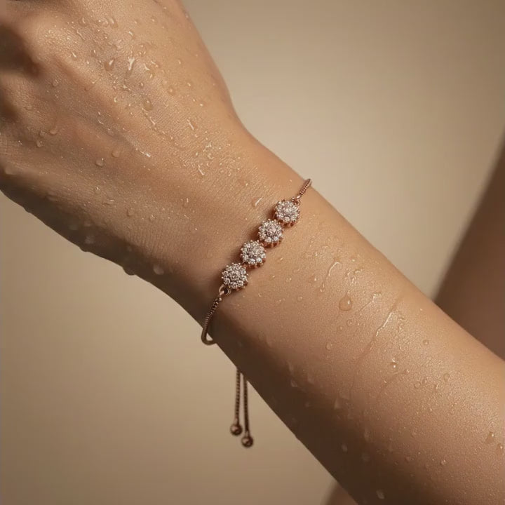 Rose Gold Sparkling Chain Bracelet