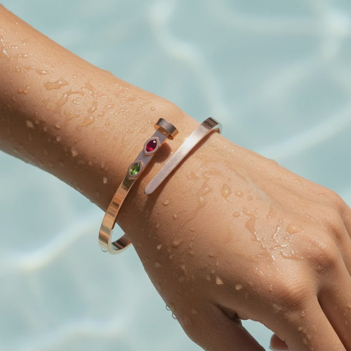 Rose Gold Minimal Gemstone Bracelet