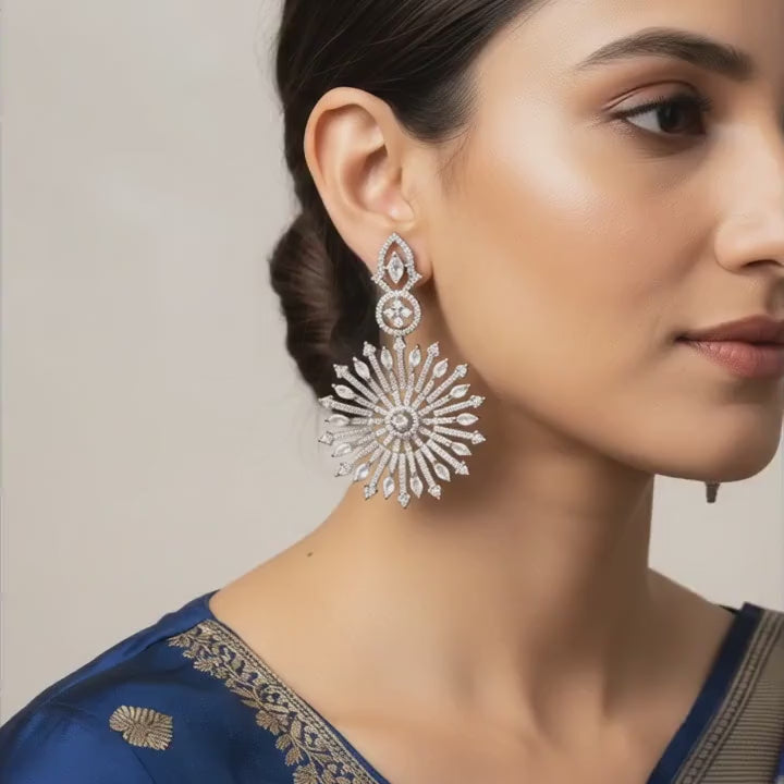 Celestial Sunburst Drop Earrings