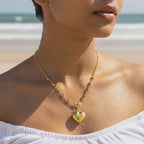 Golden Heart Cascade Necklace