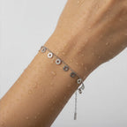 Minimal Circle Charm Silver Bracelet