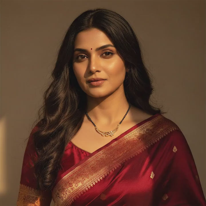 Rose Gold Double Curved Floral Mangalsutra