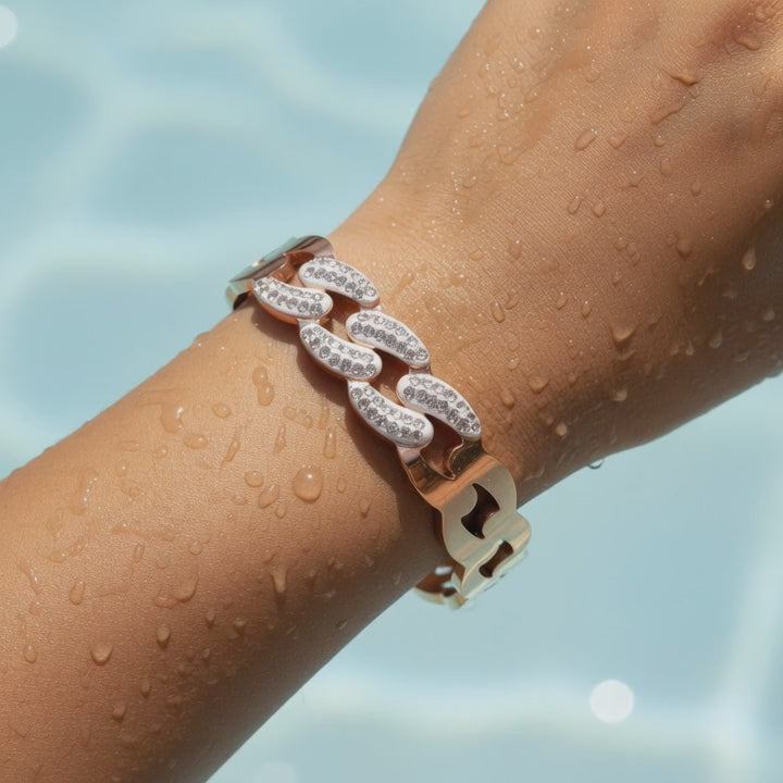 Rose Gold Crystal Chain Bracelet