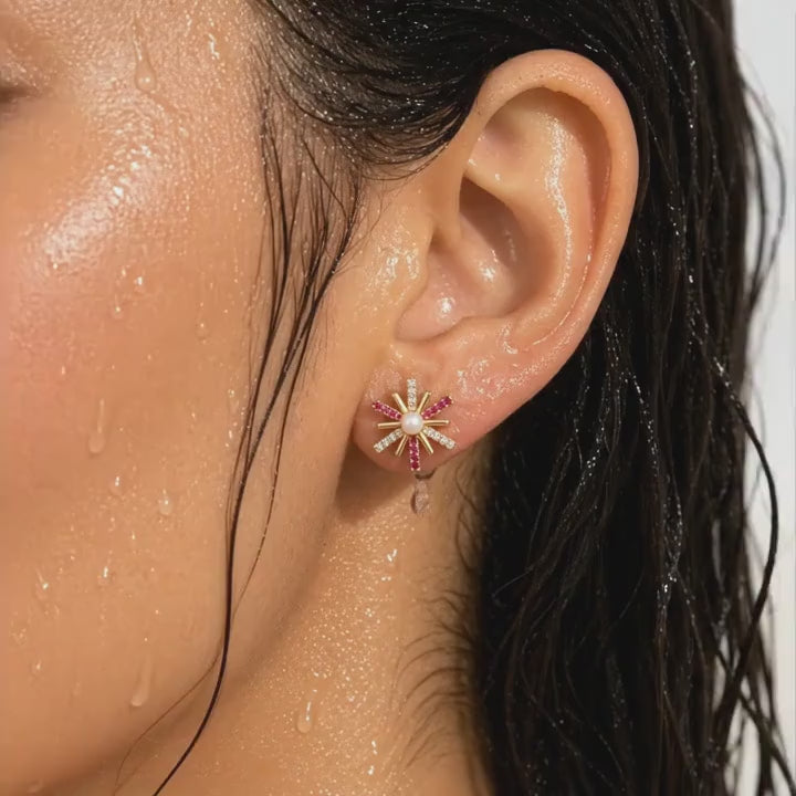 Radiant Starburst Pearl Earrings