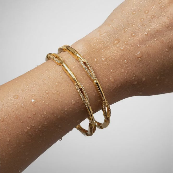 Gold Crossover Bangle