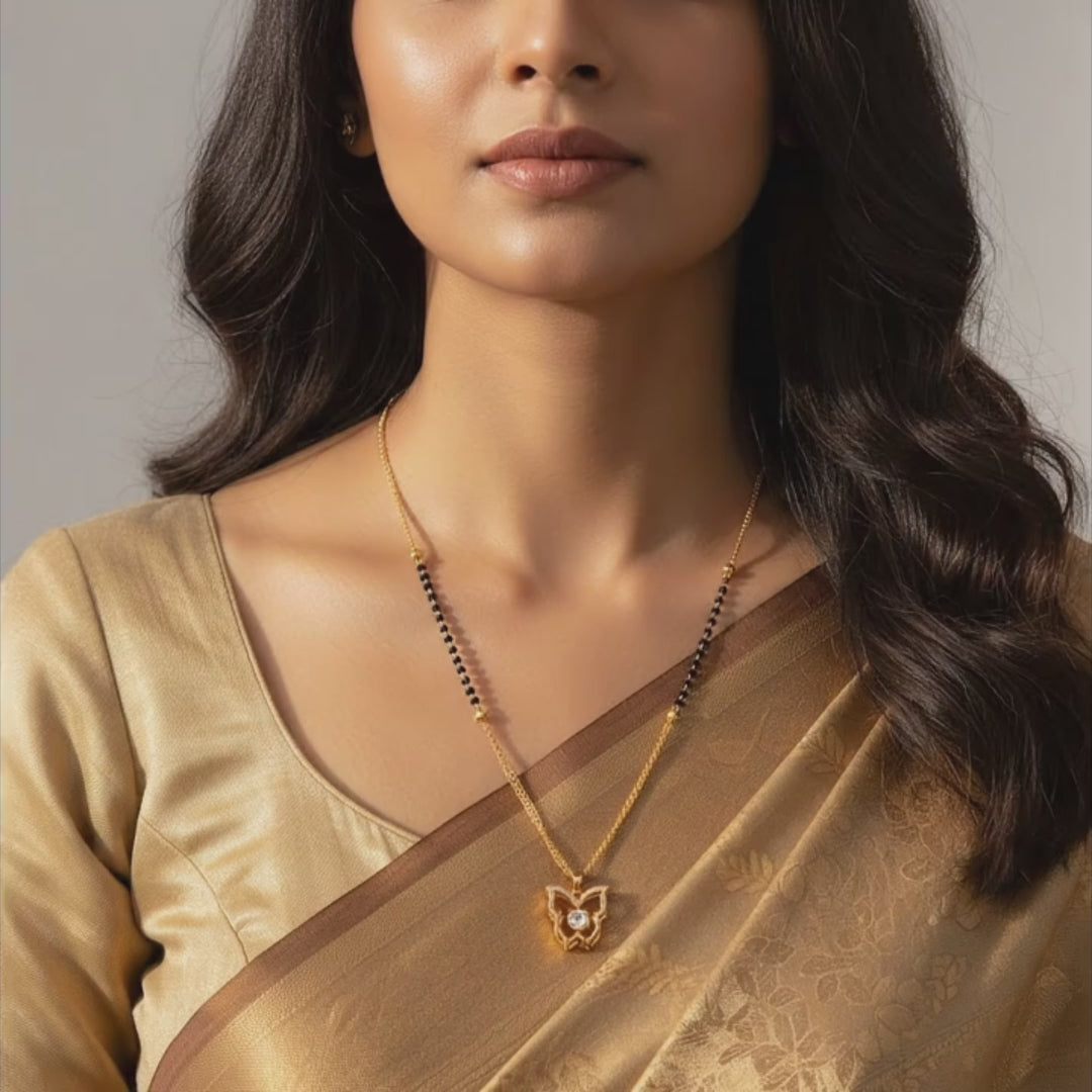 Sparkling Butterfly Mangalsutra Necklace