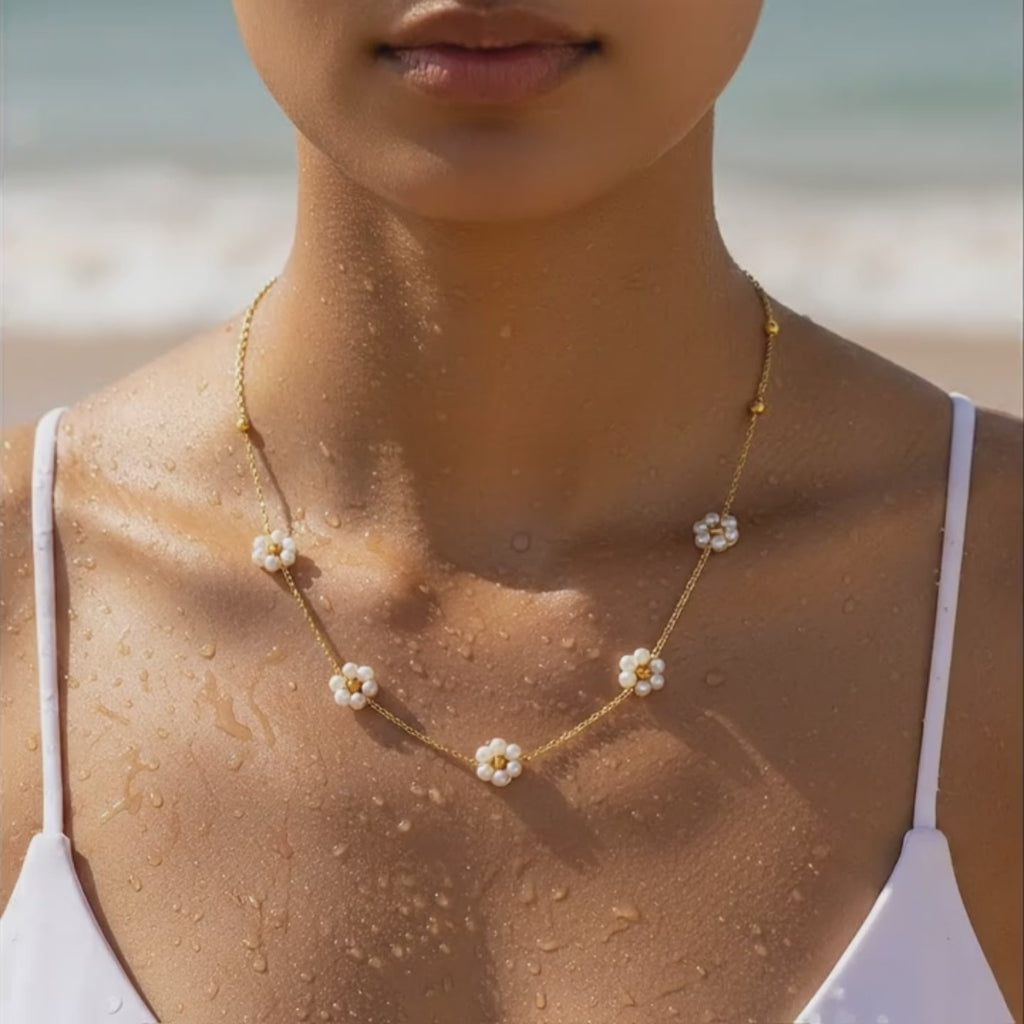 Pearl Blossom Gold Necklace