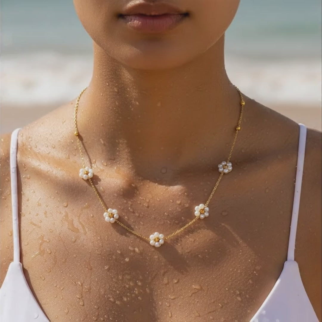 Pearl Blossom Gold Necklace