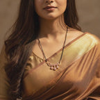 Rose Gold Garland Triple Flower Mangalsutra