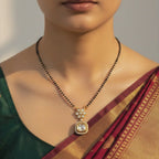 Floral Champagne Halo Mangalsutra Necklace