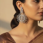 Celestial Bloom Crystal Statement Earrings