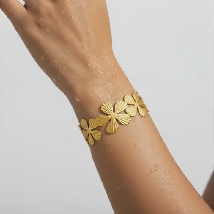Gilded Petal Statement Bracelet