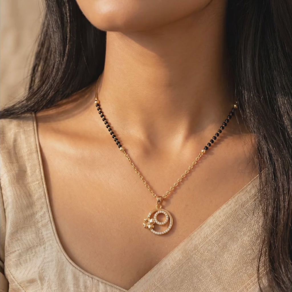Floral Swirl Mangalsutra Necklace