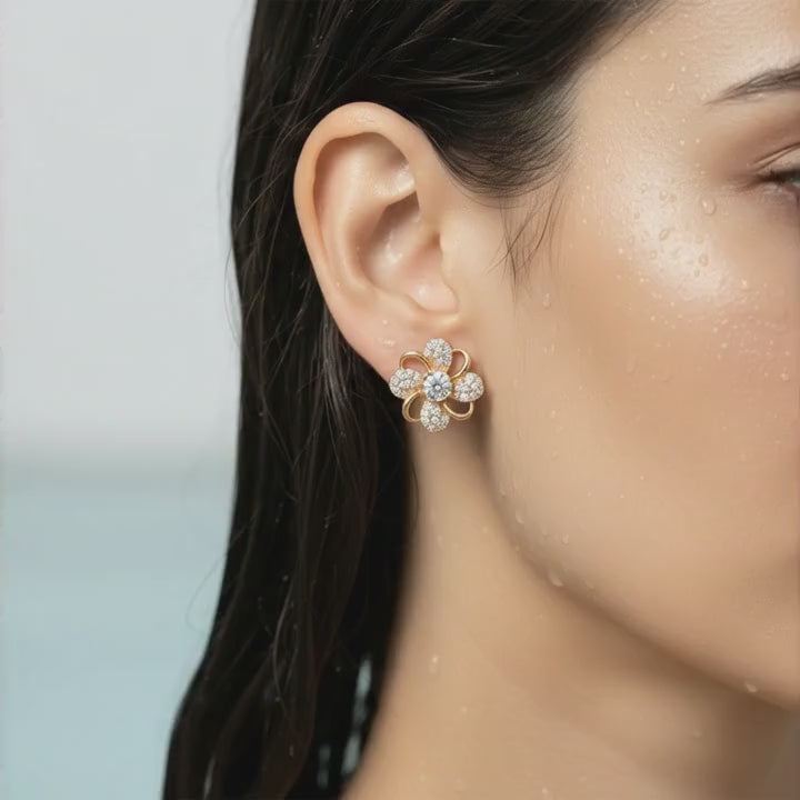 Petal Glow Floral Stud Earrings