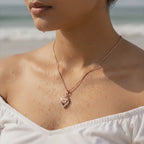 Rose Gold Crystal Heart Pendant Necklace