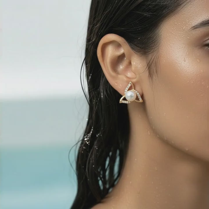 Pearl Bloom Stud Earrings
