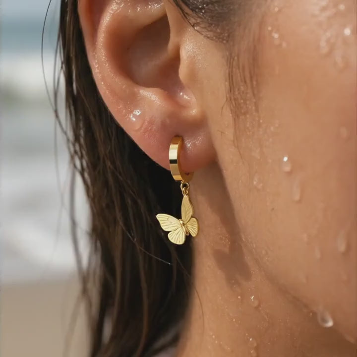 Golden Butterfly Earrings