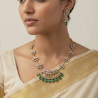 Emerald Arc Floral Necklace Set
