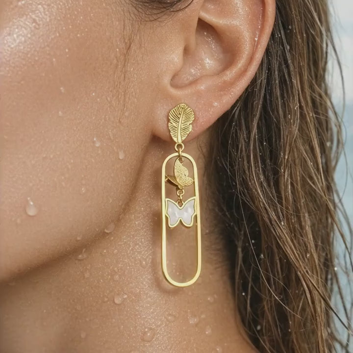 Feather Butterfly Earrings