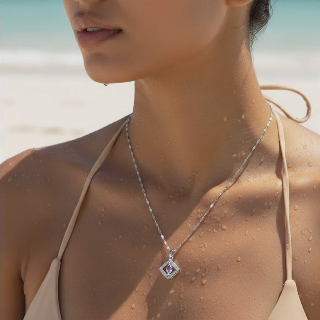 Luna Frame Crystal Necklace