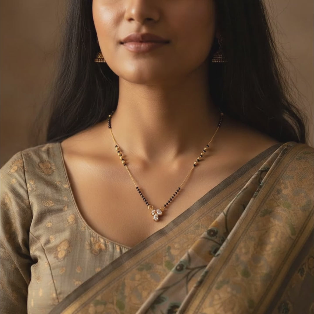 Delicate Crystal Mangalsutra Necklace