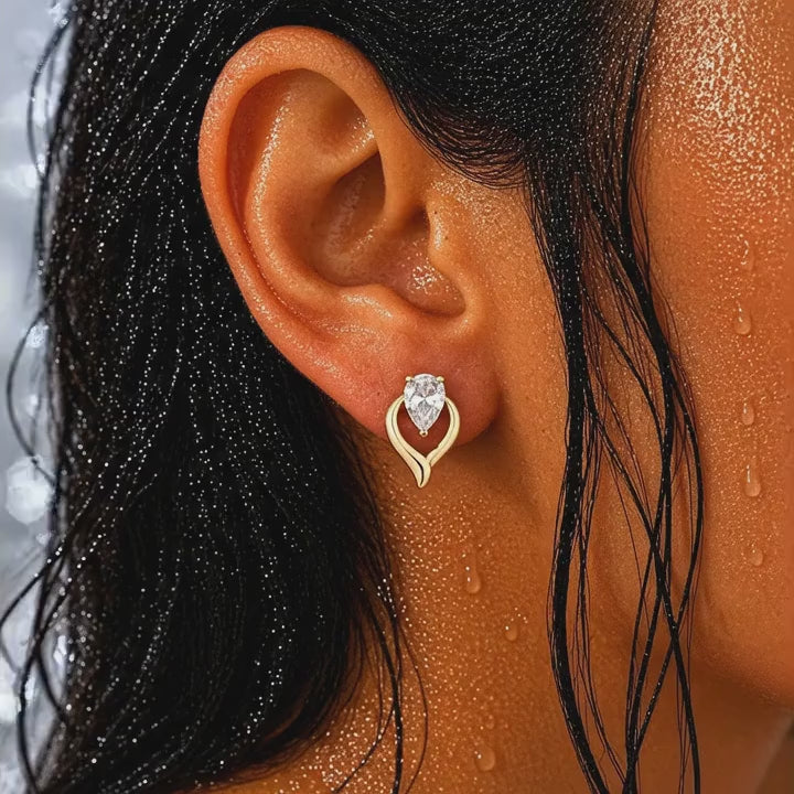 Elegant Teardrop Halo Earrings
