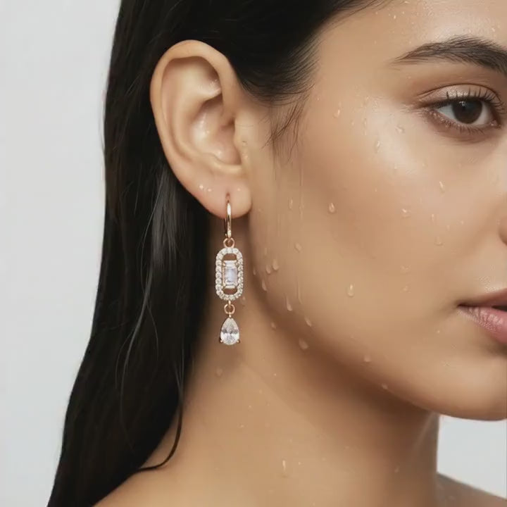 Baguette Link Drop Earrings