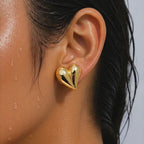Sculptural Puffy Heart Earrings