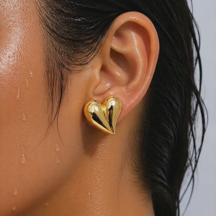 Sculptural Puffy Heart Earrings